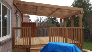 large deck with pergola