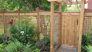 Lattice fence with gate