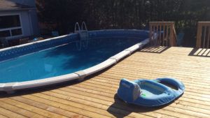 above ground pool deck