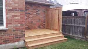 small deck with side wall