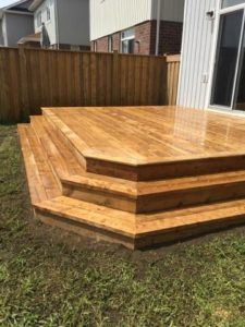 deck with surround stairs