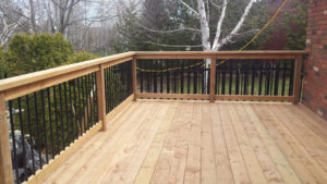 Deck with railing