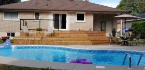 back deck, stairs, wood steps
